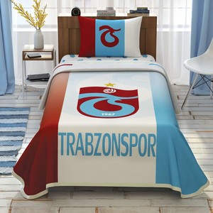 Taç Lisanslı Trabzonspor Striped Tek Kişilik Pike Takımı